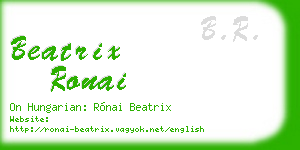 beatrix ronai business card